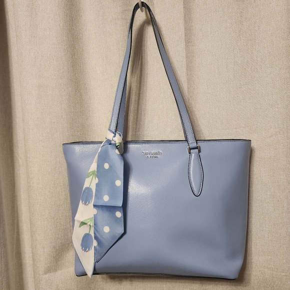 kate spade Handbags - kate spade Blue Leather Tote Bag